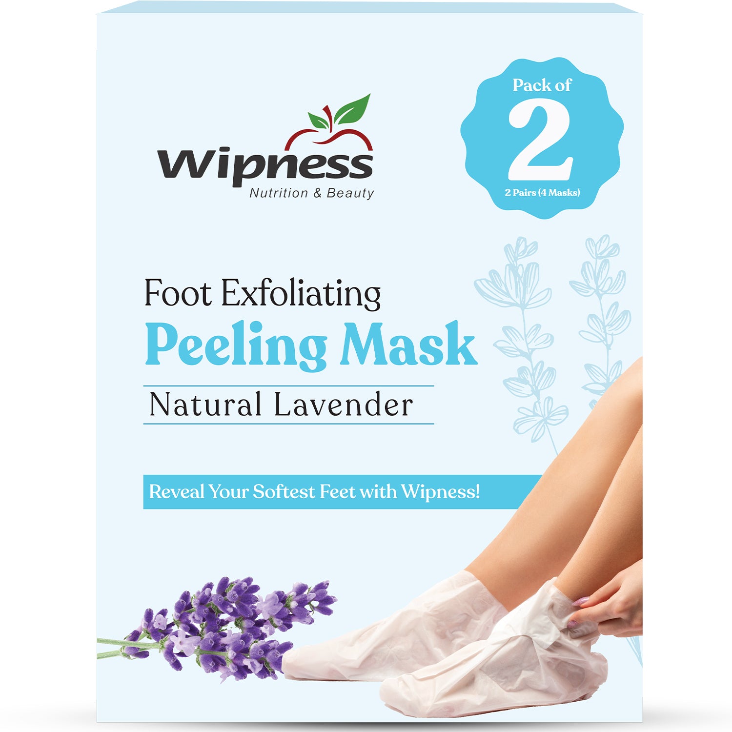 100% Natural Foot Peeling Mask Baby Soft Feet, Removes Dead Skin & Calluses