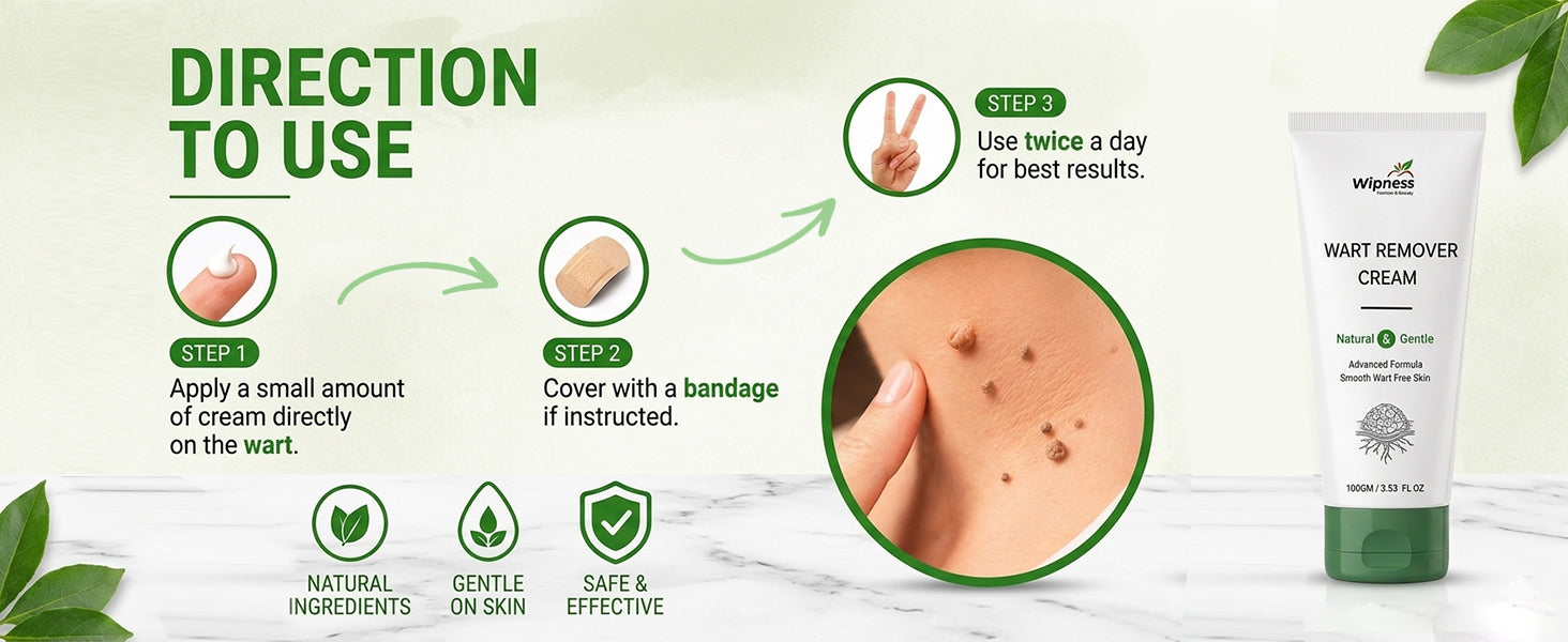 100% Natural Wart Removal Cream | Skin Tag & Massa Remover with Salicylic Acid 1.5% | For All Skin Types - Pack of 1 - 100GM