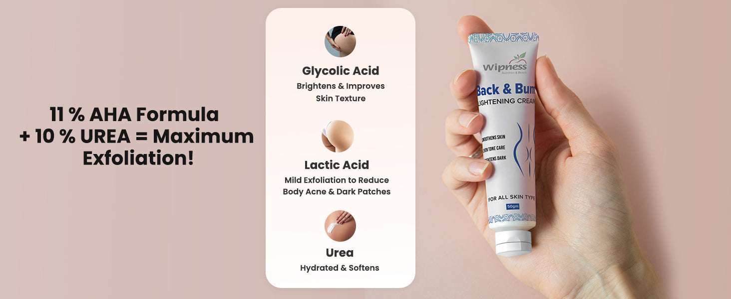 100% Natural Back & Bum Lightening Cream for Men & Women - 50GM