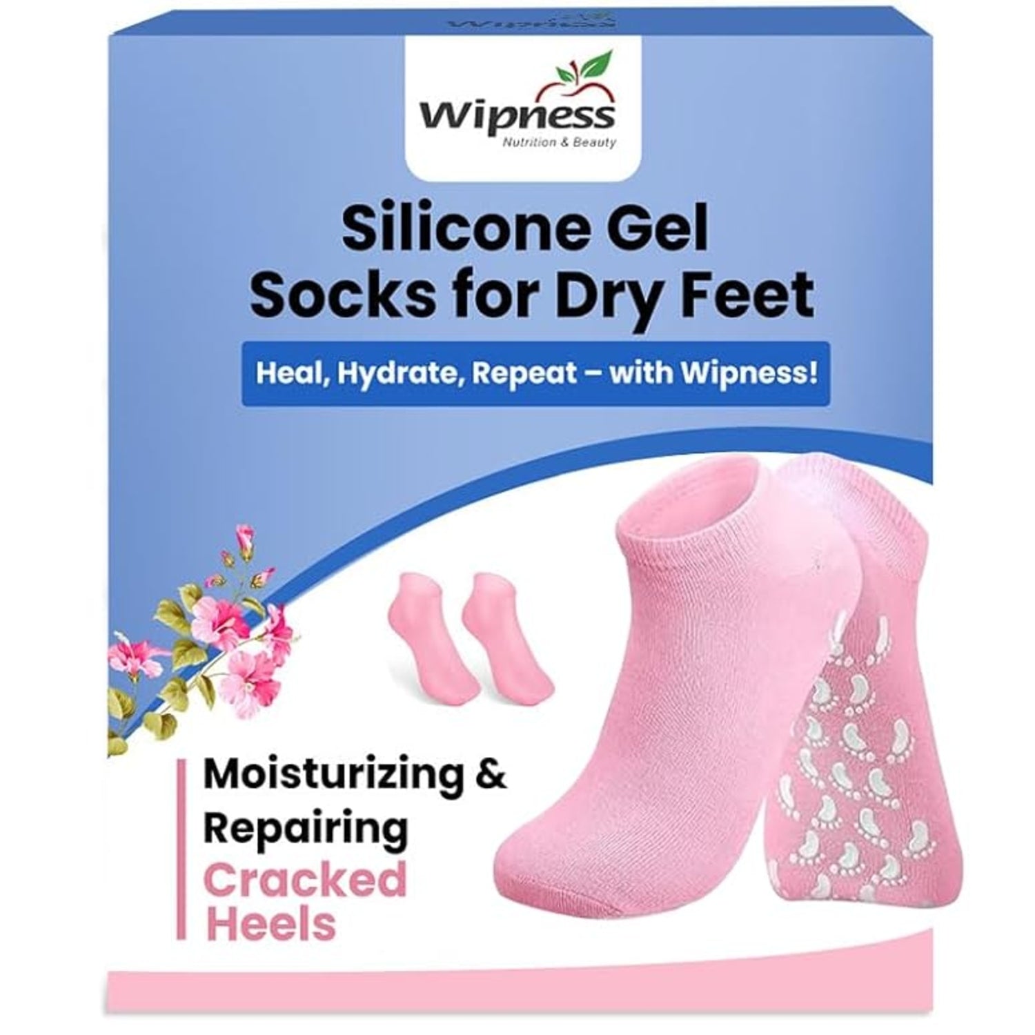 Wipness Gel Heel Reusable Socks – Cracked Heel Relief