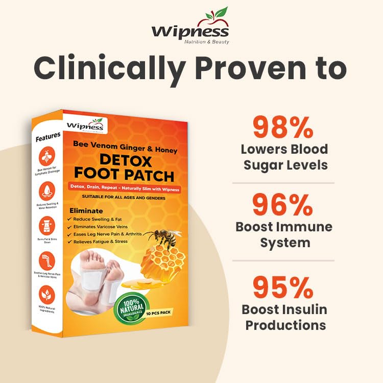 100% Natural Bee Venom Detox Foot Patches for Feet - Pack of 10