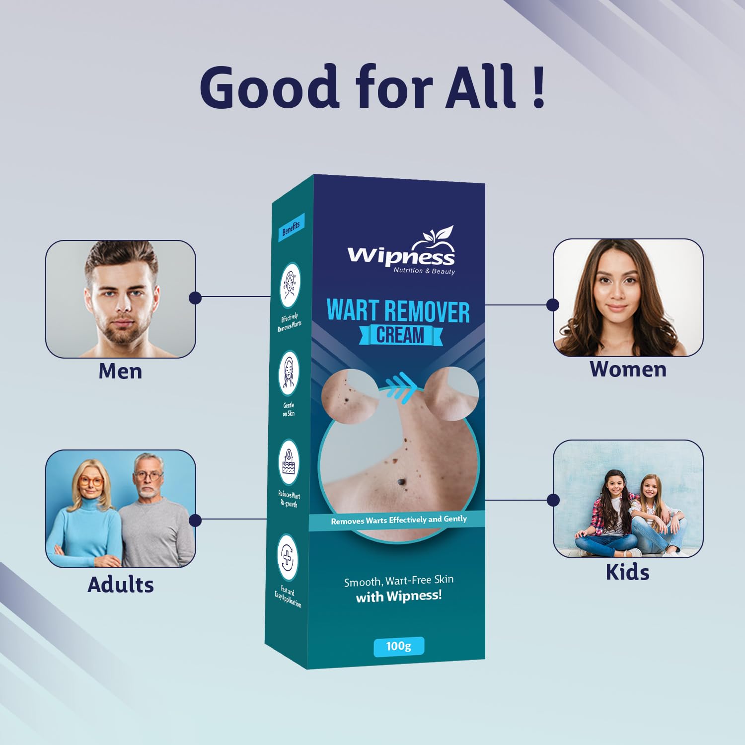 Wipness 100% Natural Wart Remover for Men & Women