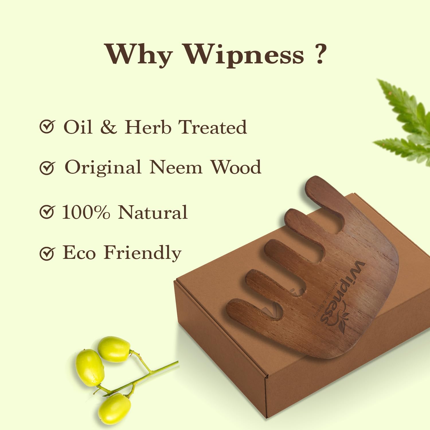 Neem Wooden Massager Comb - Pack of 1