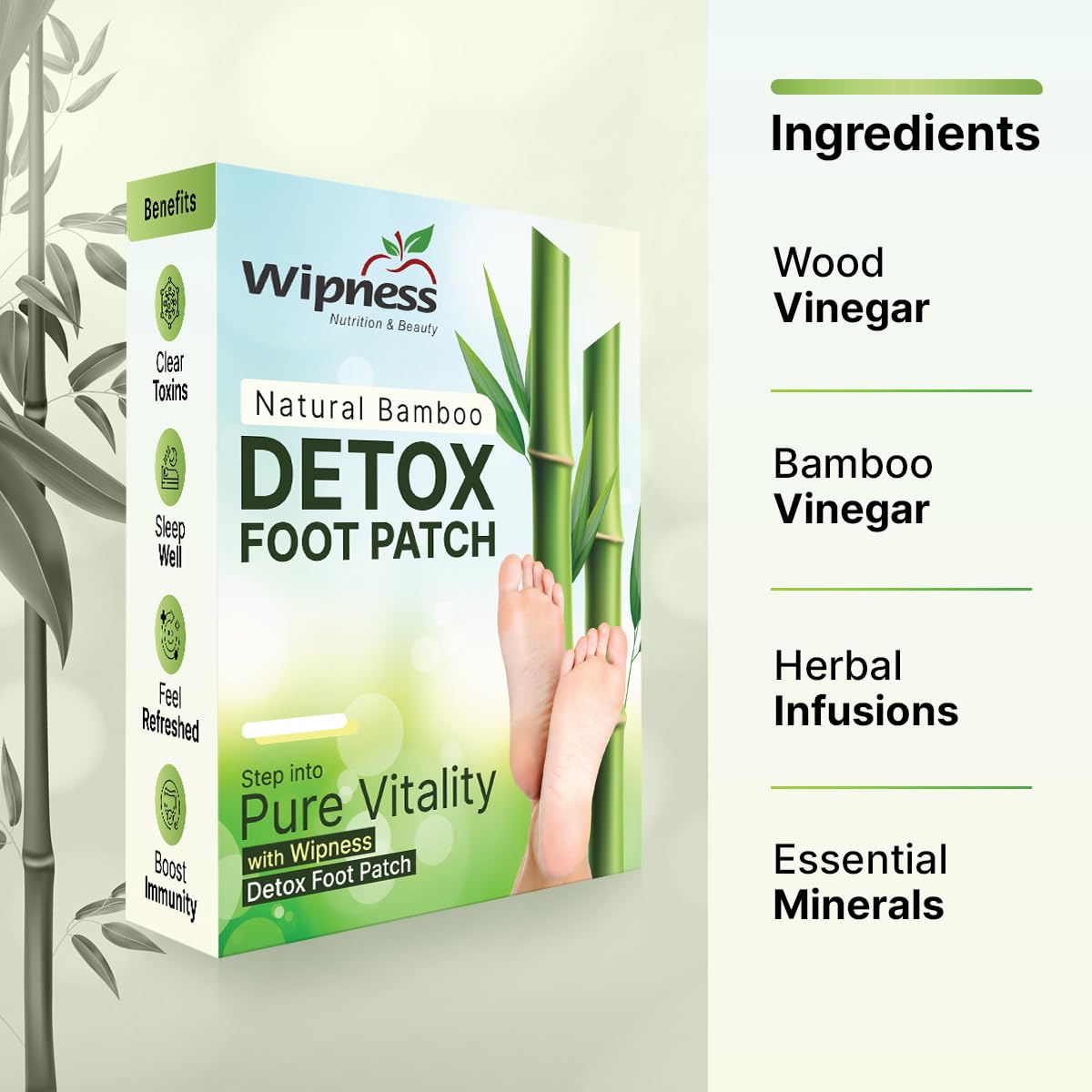 Wipness Natural Foot Detox Patches – Stress Relief & Sleep 10 Patches
