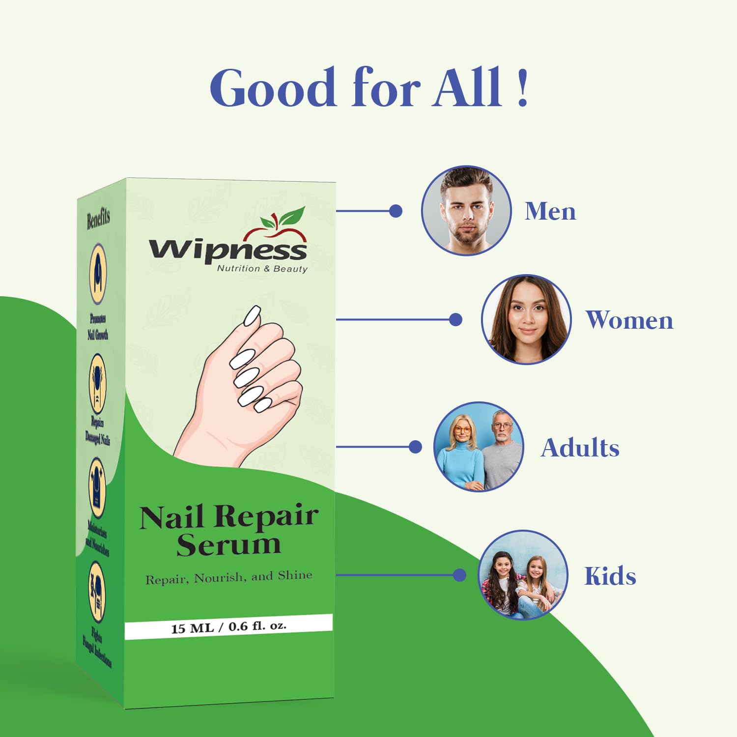 Wipness Nail Repair Serum – Aloe Vera, Vitamin E & Neem Extract
