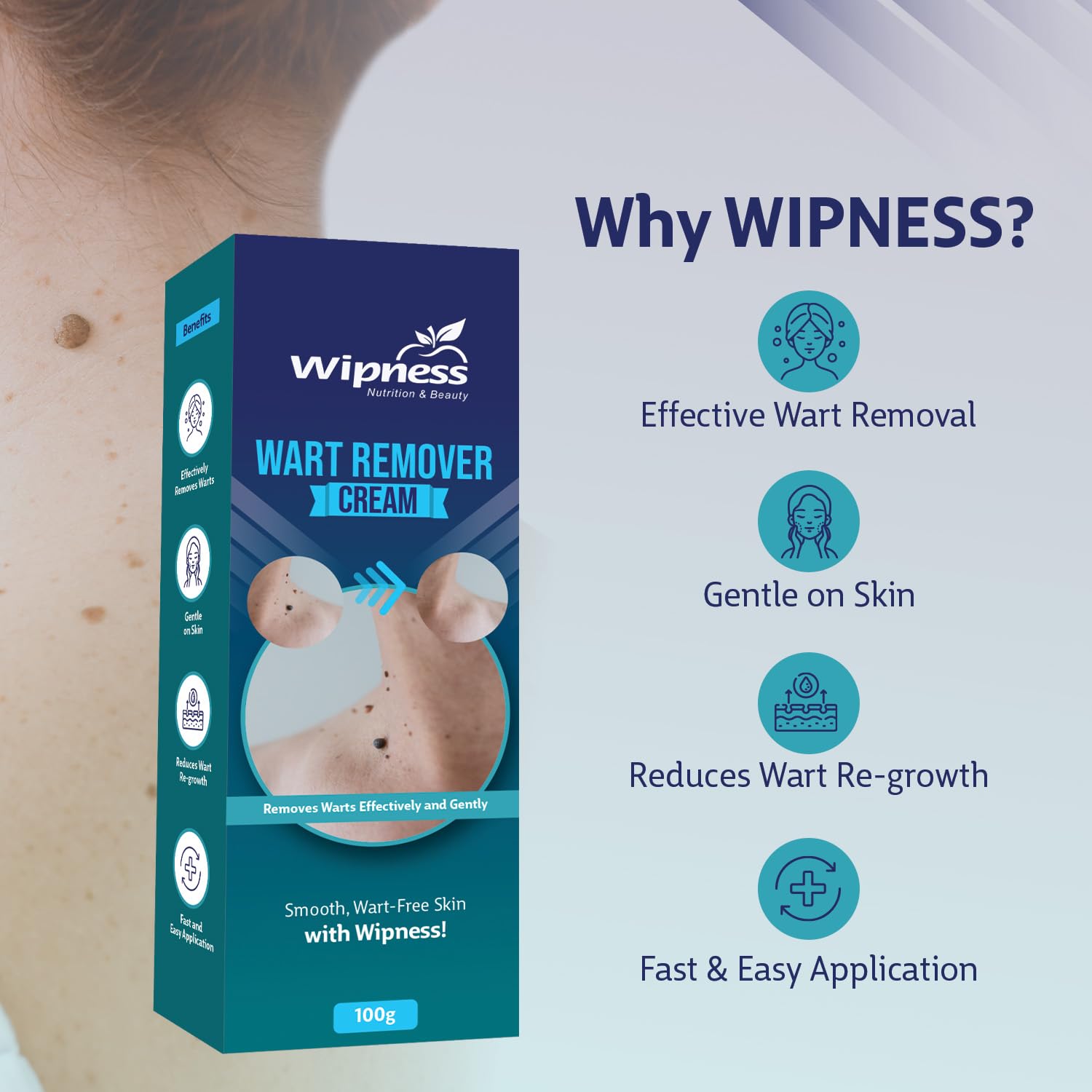 Wipness 100% Natural Wart Remover for Men & Women