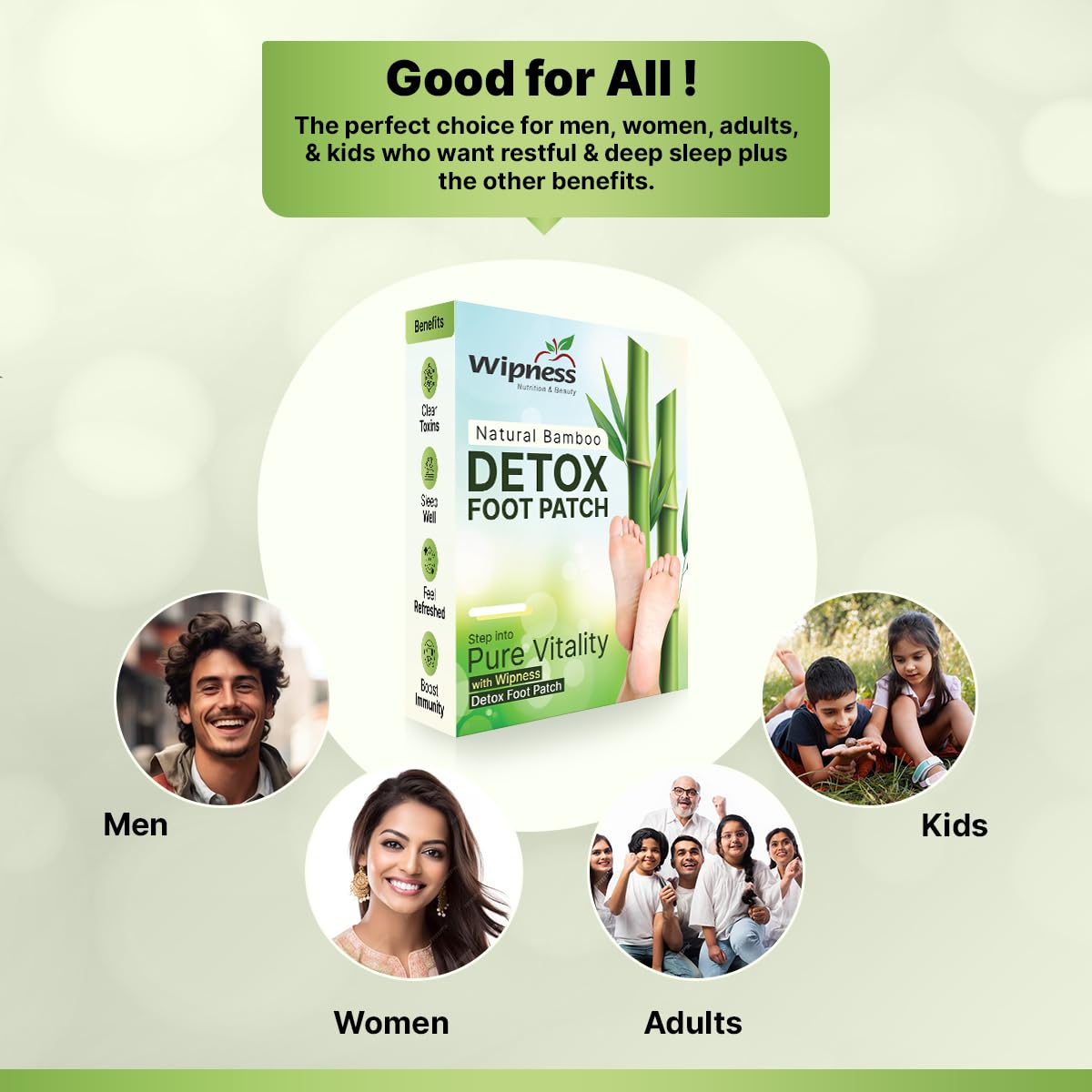 Wipness Natural Foot Detox Patches – Stress Relief & Sleep 10 Patches