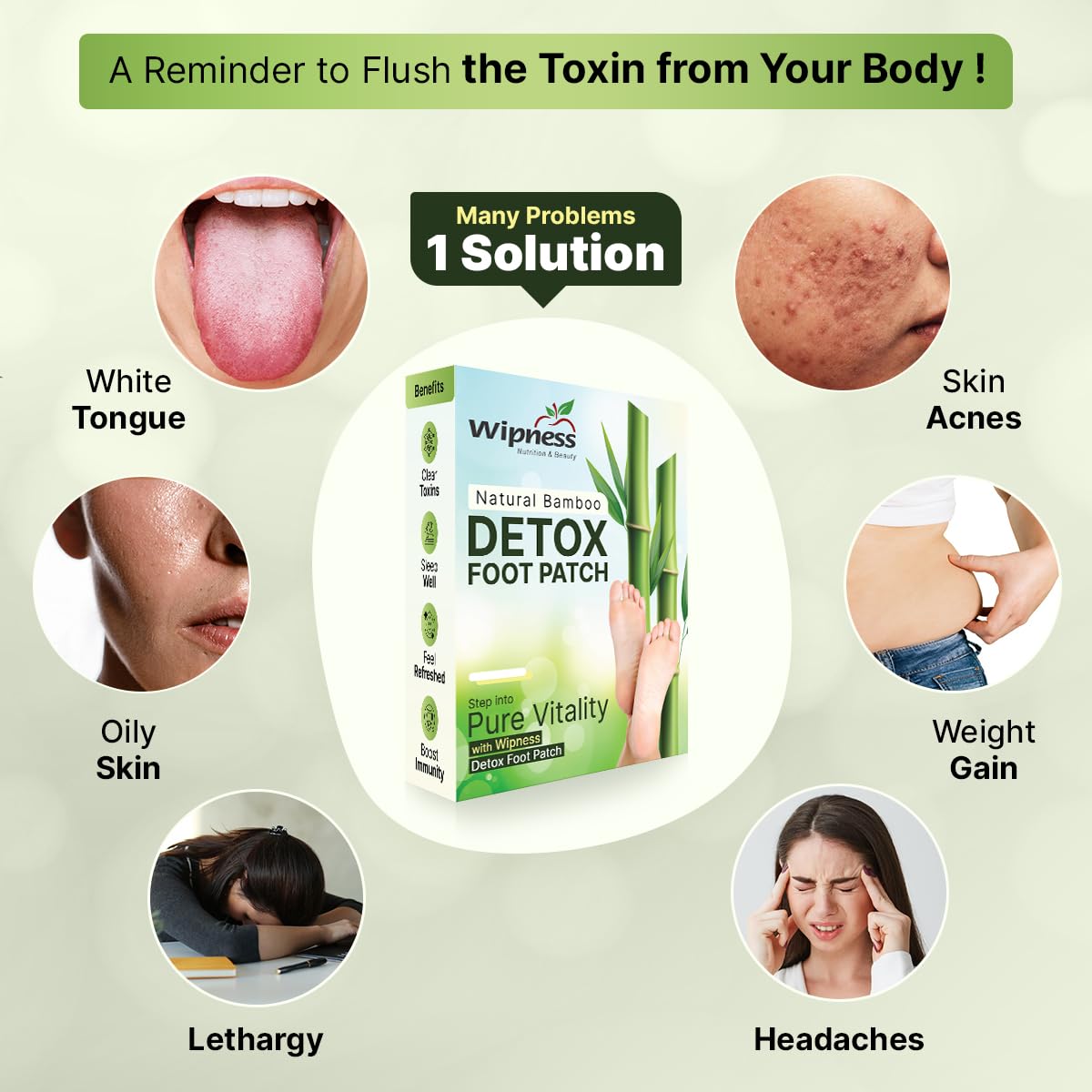 Wipness Natural Foot Detox Patches – Stress Relief & Sleep 10 Patches