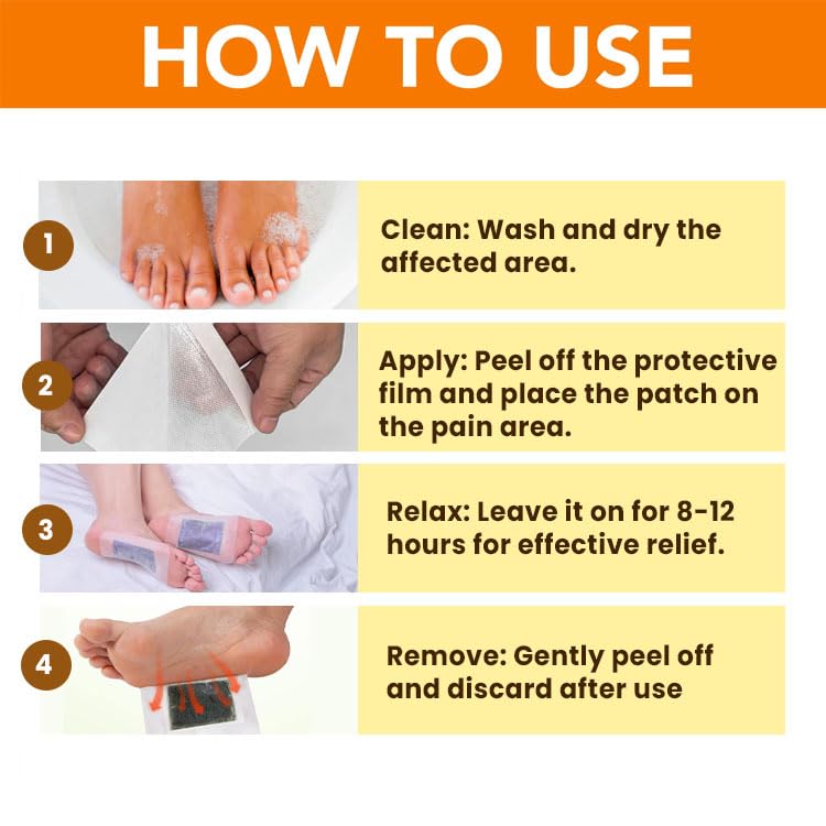 100% Natural Bee Venom Detox Foot Patches for Feet - Pack of 10