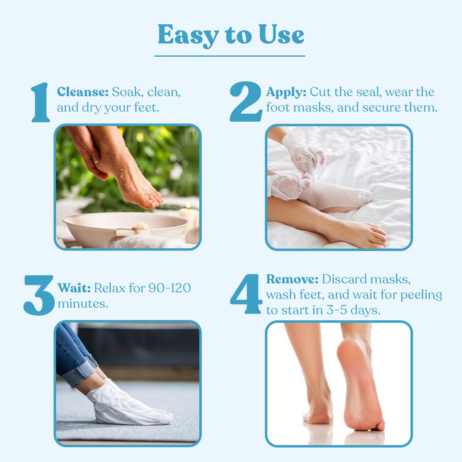 Wipness Natural Foot Peeling Mask Baby Soft Feet, Removes Dead Skin & Calluses