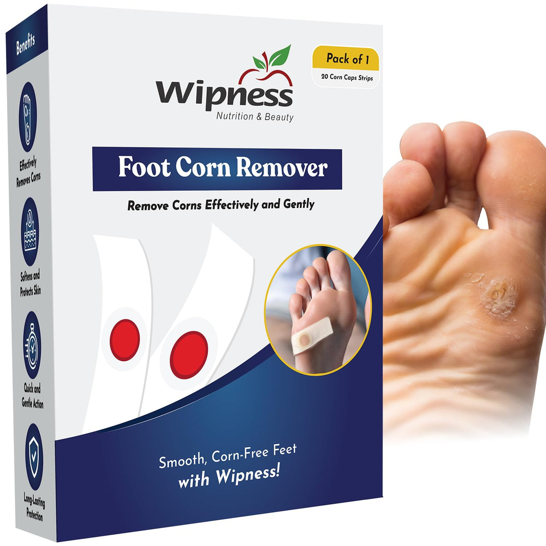Wipness Corn Natural Removal Plaster – Pack of 1 - 20 Strips