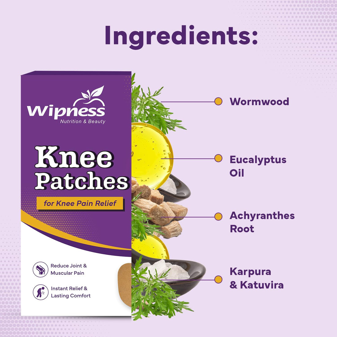 Wipness Instant Relief Patches – Knee, Back & Shoulder Pain