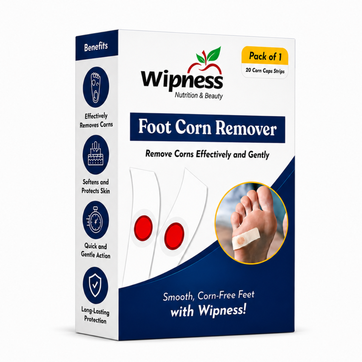 Wipness Corn Natural Removal Plaster – Pack of 1 - 20 Strips