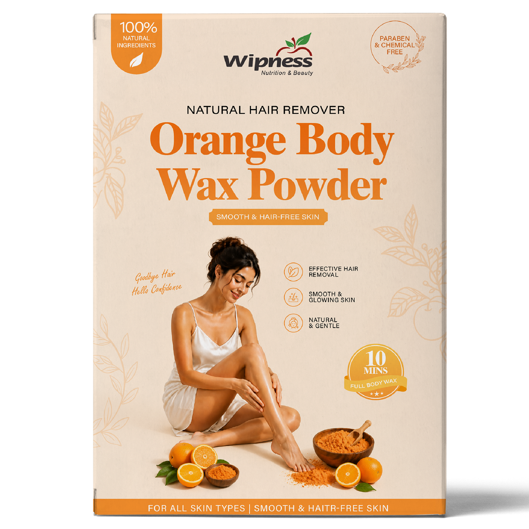 Natural Orange Hair Removal Wax Powder for Women & Men (100GM)