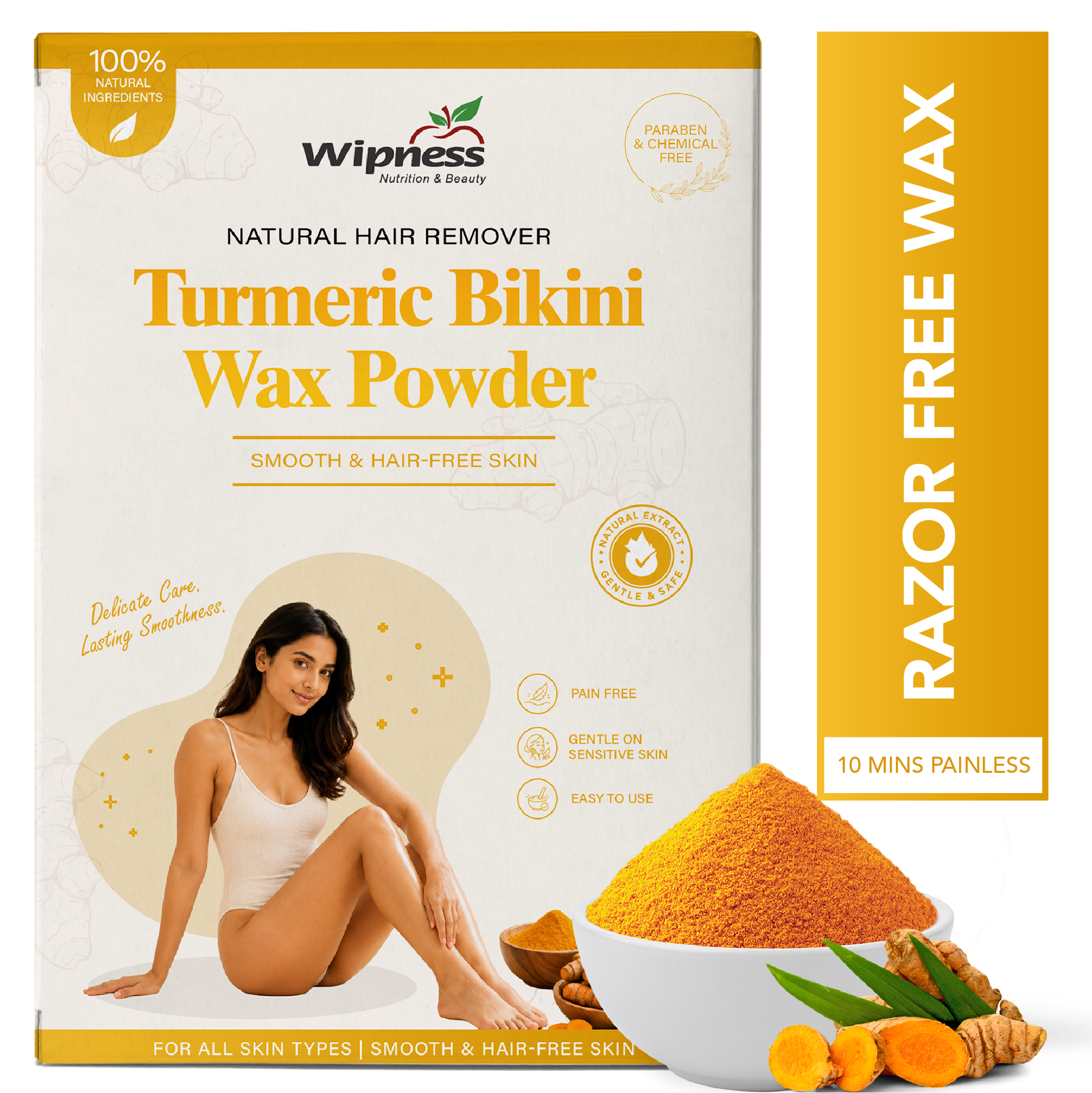 Natural Turmeric Bikini Wax Powder for Women (100GM)
