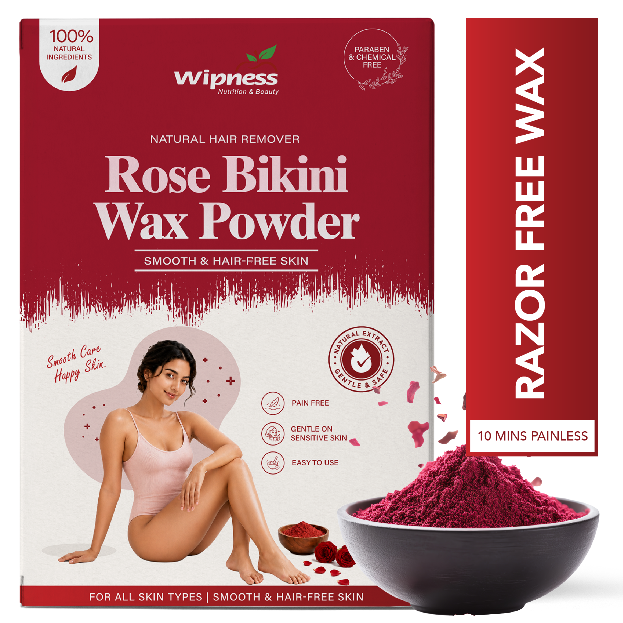 Natural Rose Bikini Wax Powder for Women (100GM)