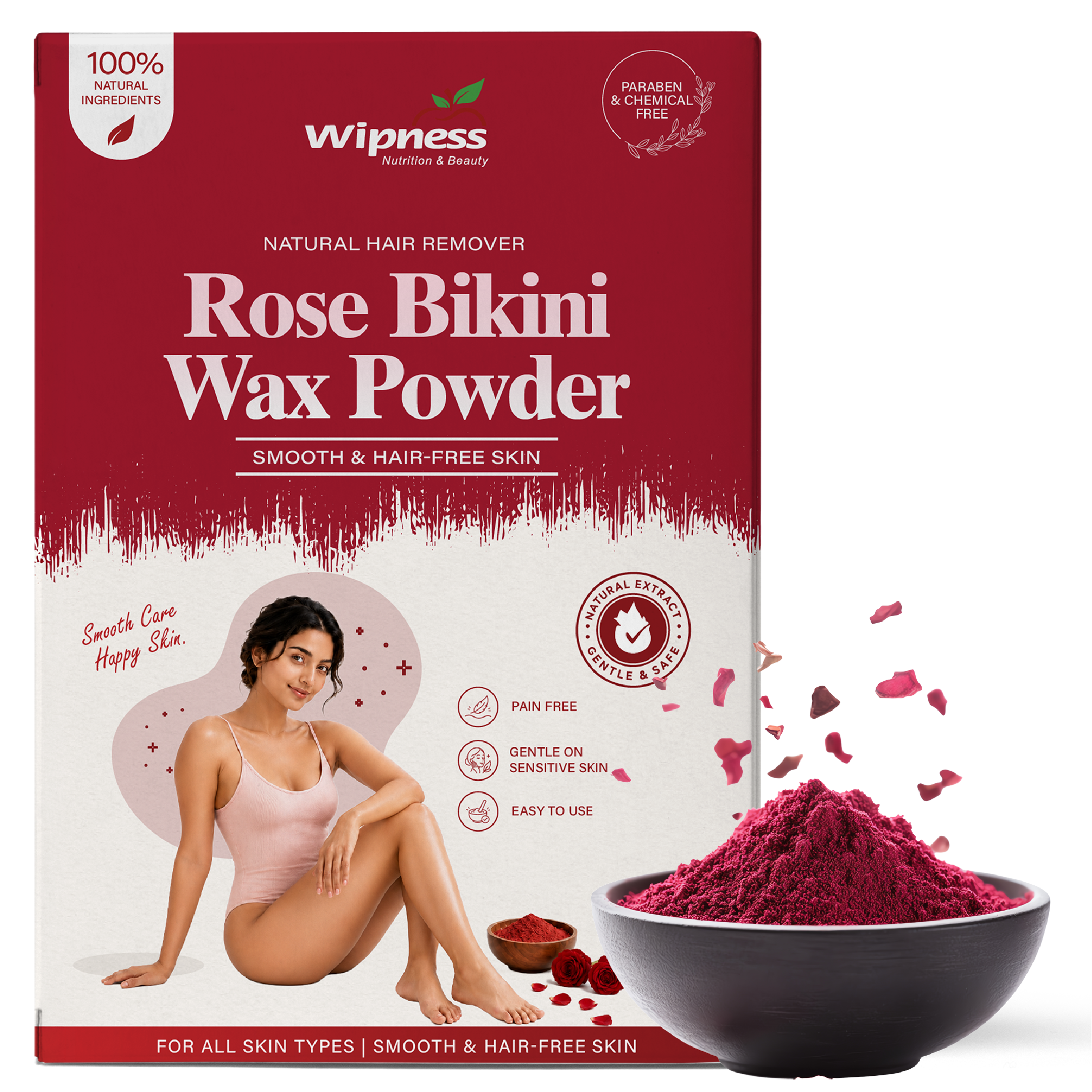 Natural Rose Bikini Wax Powder for Women (100GM)