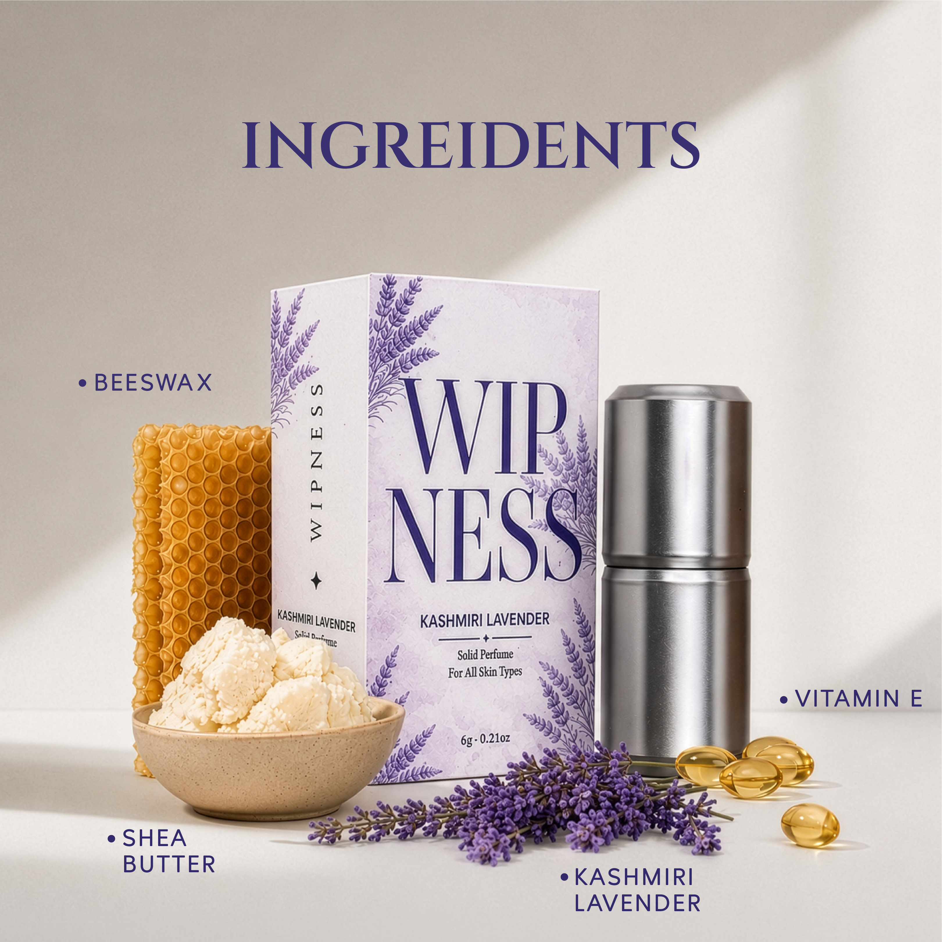 Wipness Kashmiri Lavender Solid Perfume – A Soothing Fragrance for Everyday Moments