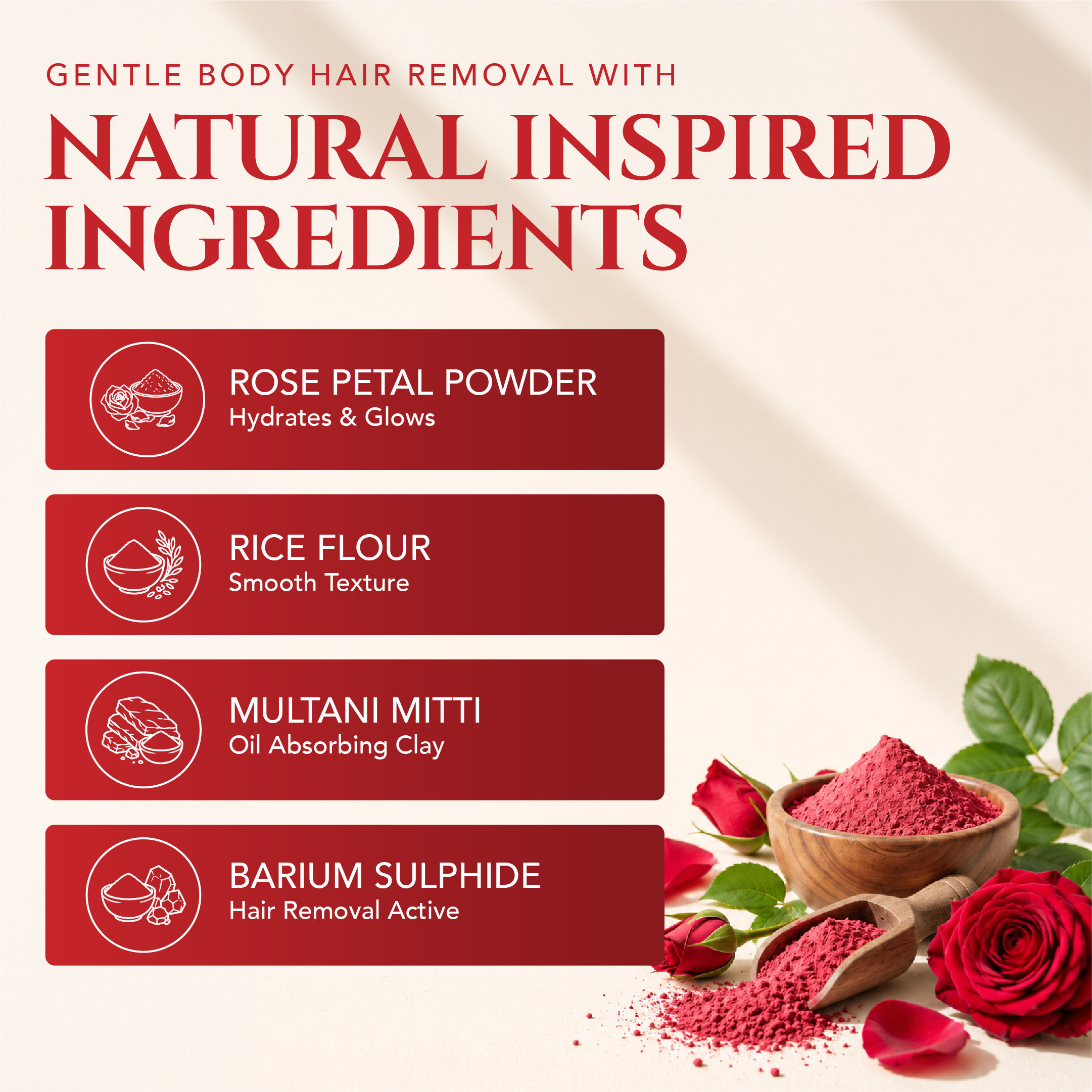 Natural Rose Bikini Wax Powder for Women (100GM)
