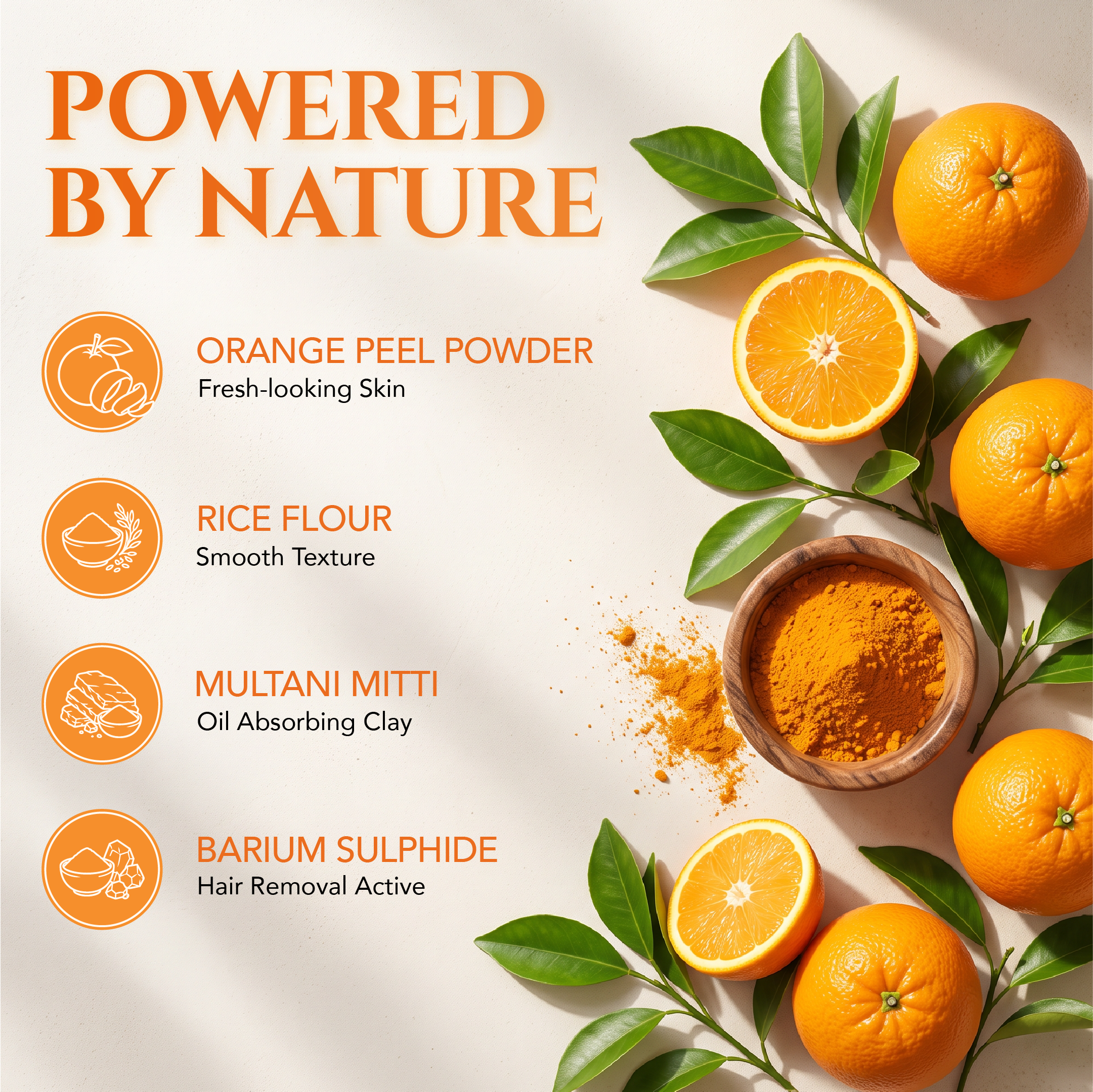 Natural Orange Hair Removal Wax Powder for Women & Men (100GM)