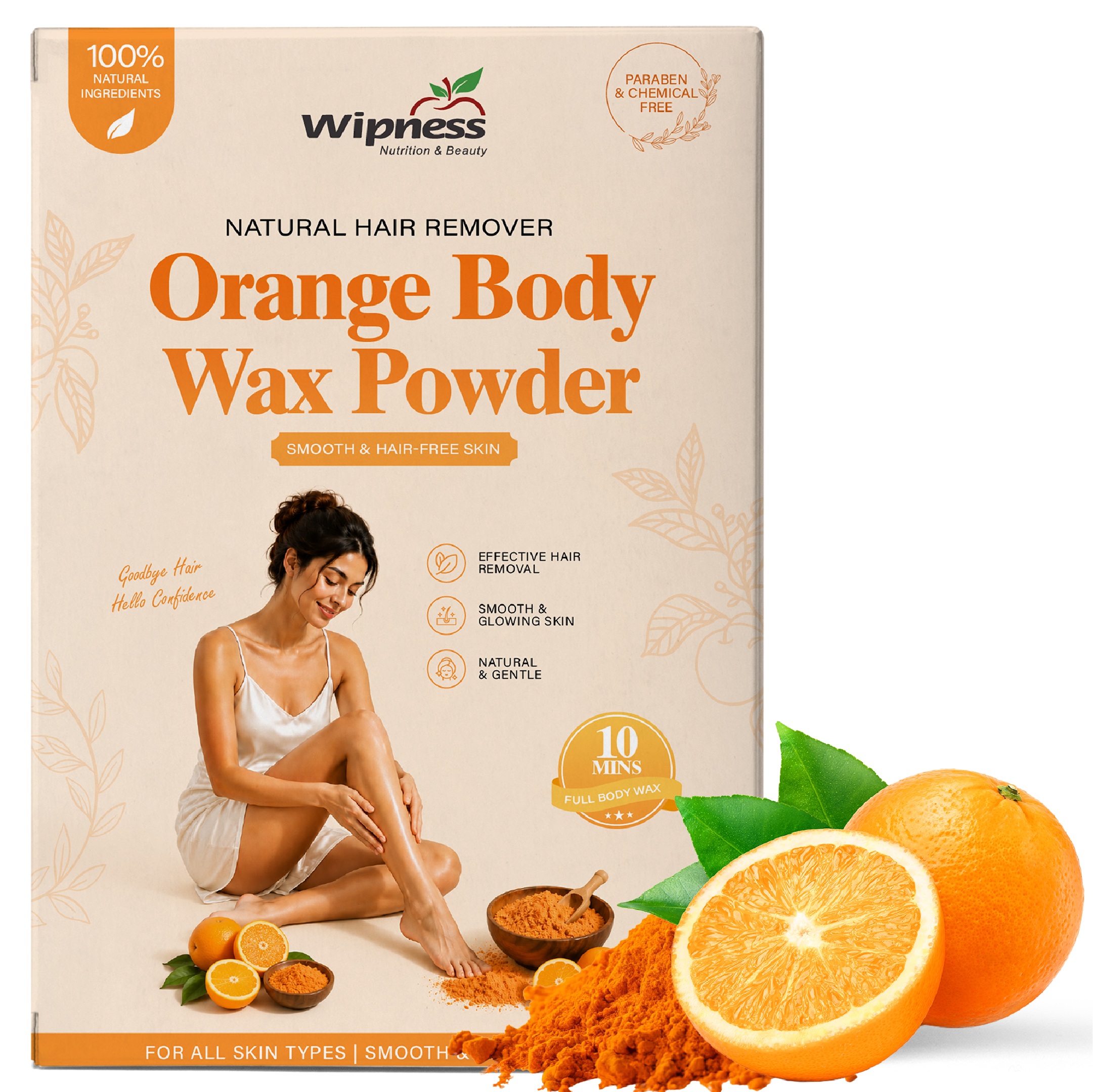 Natural Orange Hair Removal Wax Powder for Women & Men (100GM)