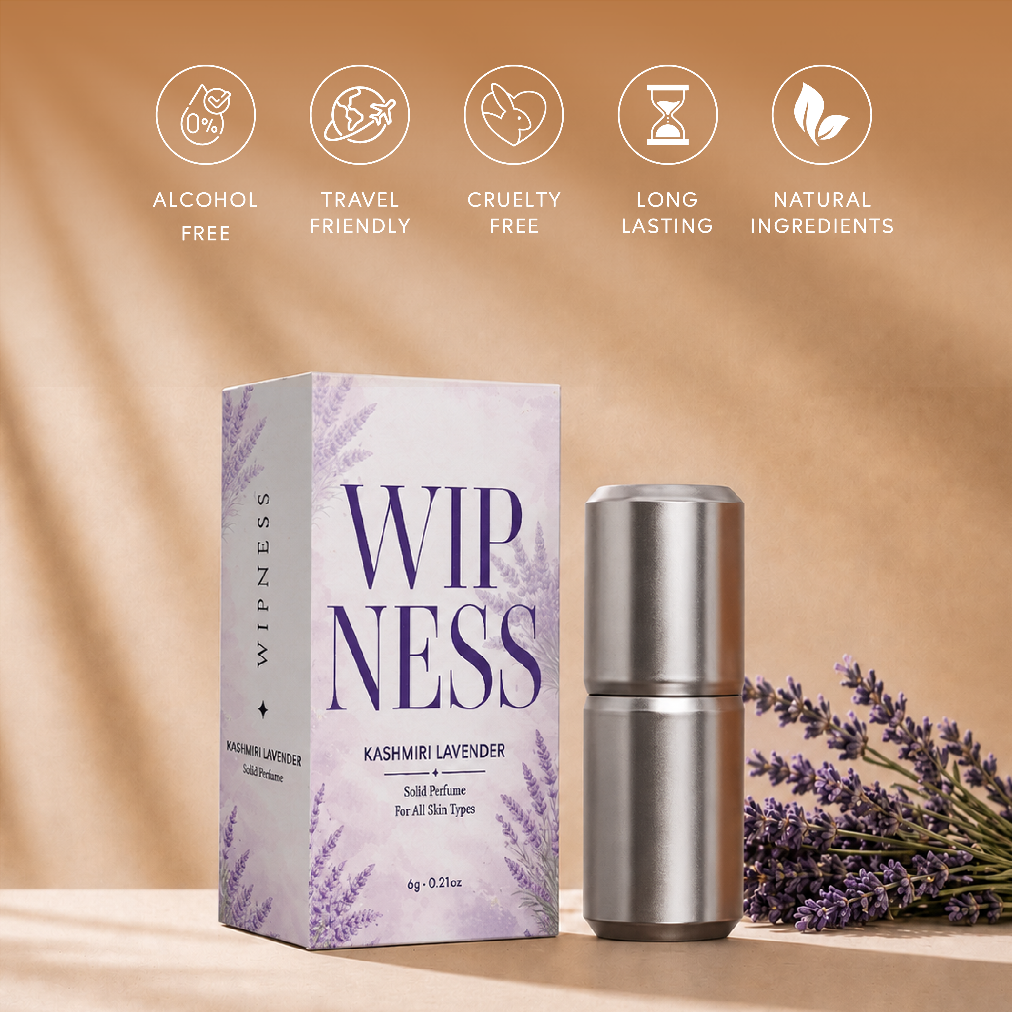 Wipness Kashmiri Lavender Solid Perfume – A Soothing Fragrance for Everyday Moments