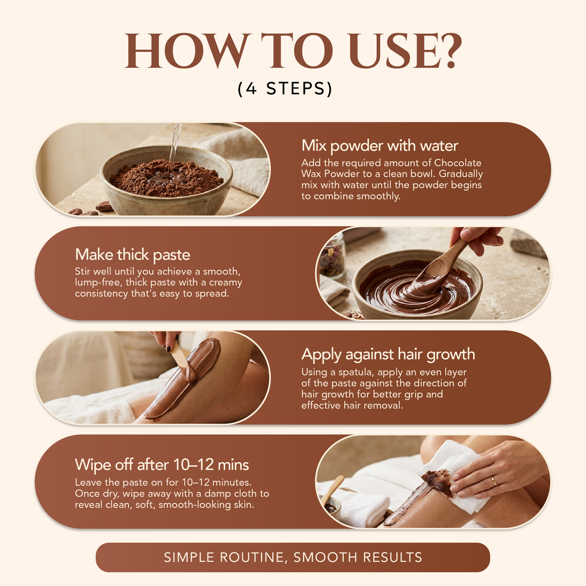 Natural Chocolate Facial Hair Removal Powder for Women & Men (100GM)
