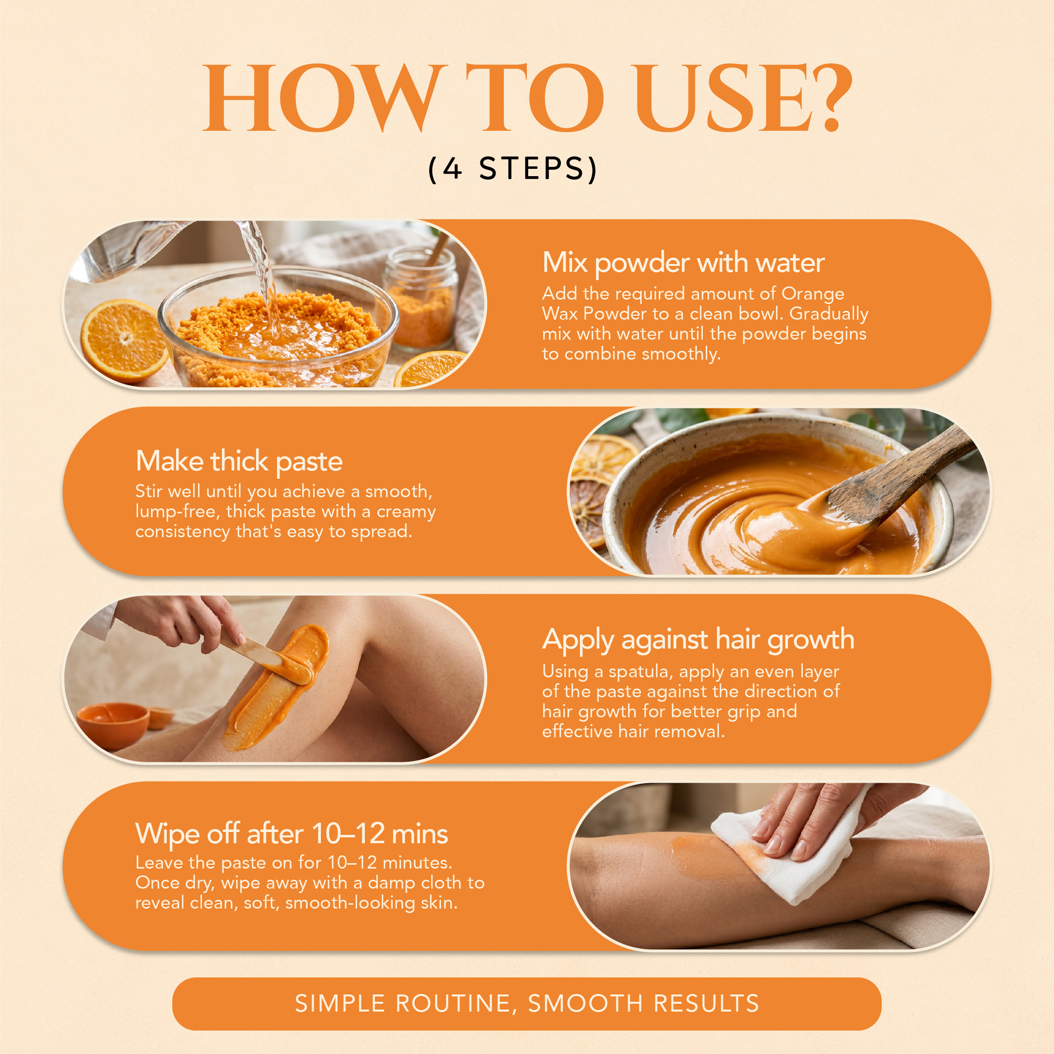 Natural Orange Hair Removal Wax Powder for Women & Men (100GM)