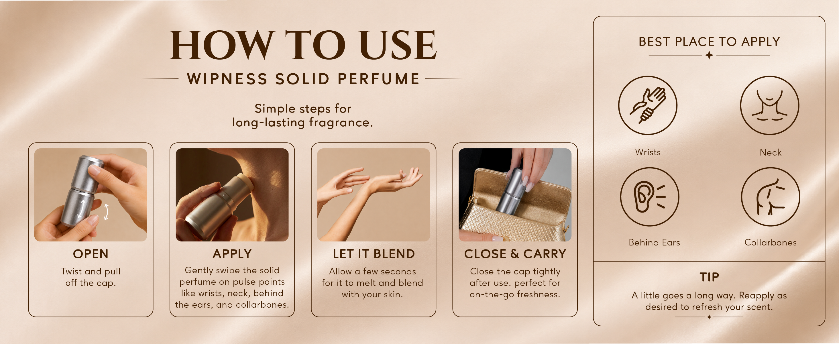 Wipness Rose Vanilla Solid Perfume – Long-Lasting Pocket Fragrance for Everyday Use