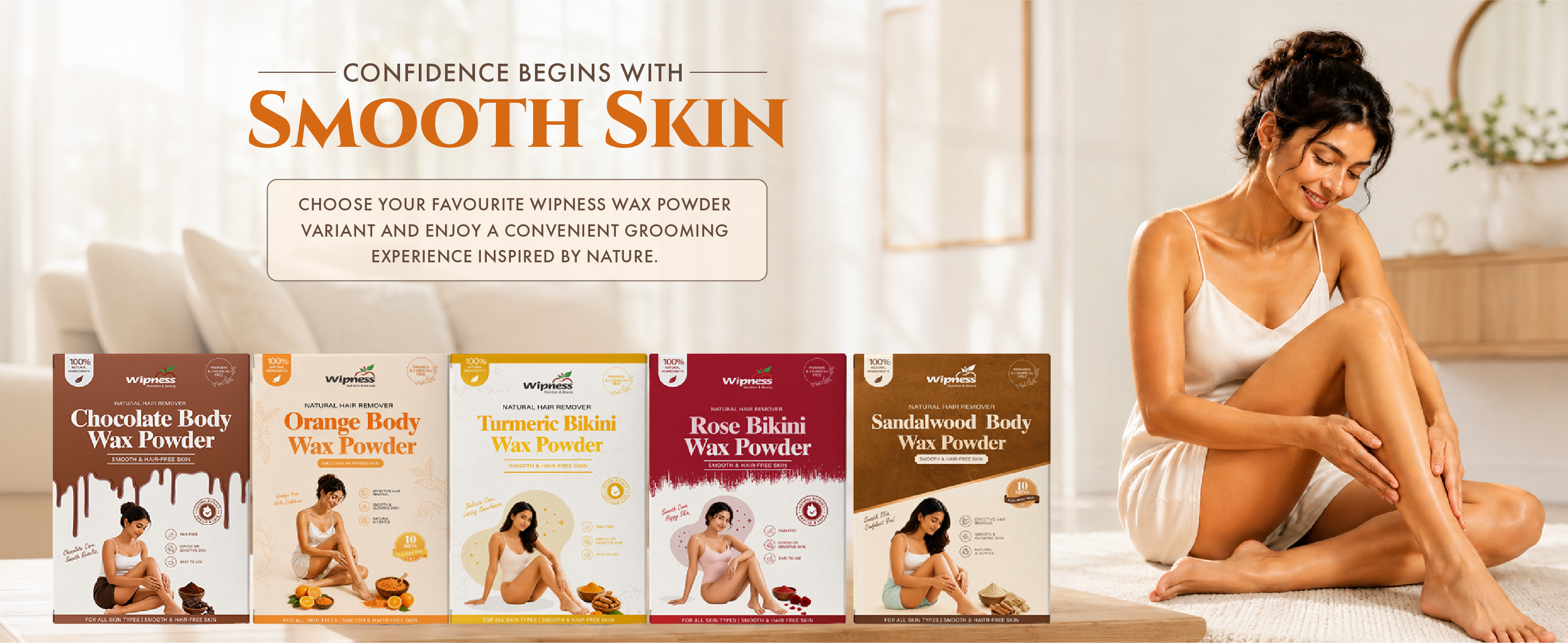 Natural Orange Hair Removal Wax Powder for Women & Men (100GM)