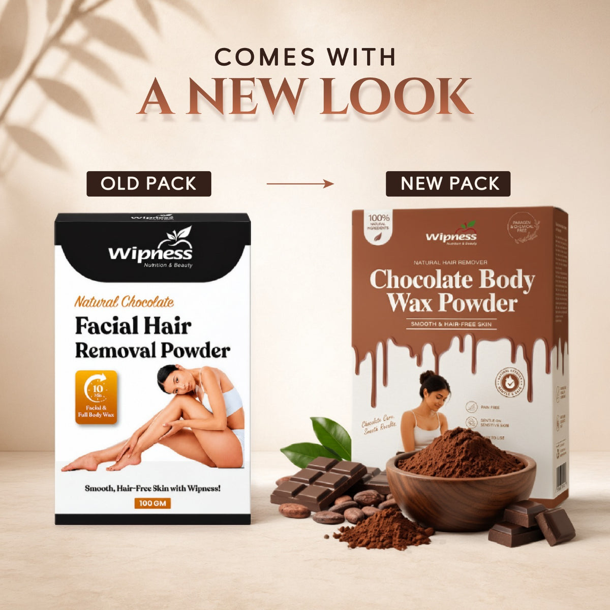 Natural Chocolate Facial Hair Removal Powder for Women & Men (100GM)
