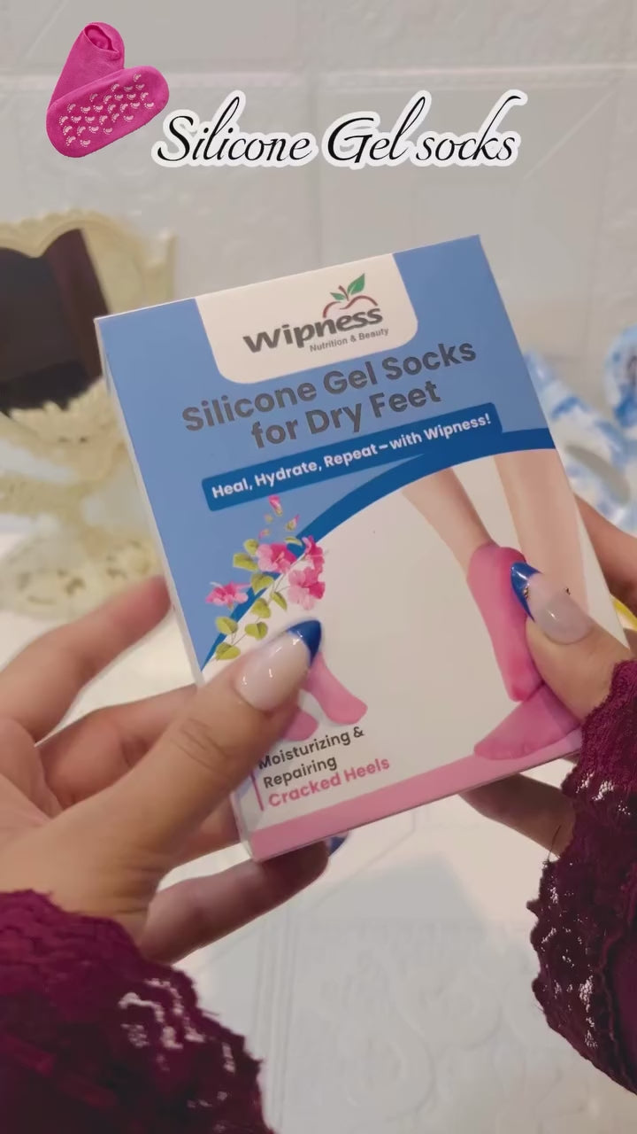 100% Natural Gel Heel Reusable Socks for Cracked Heel Relief - Pack of 1