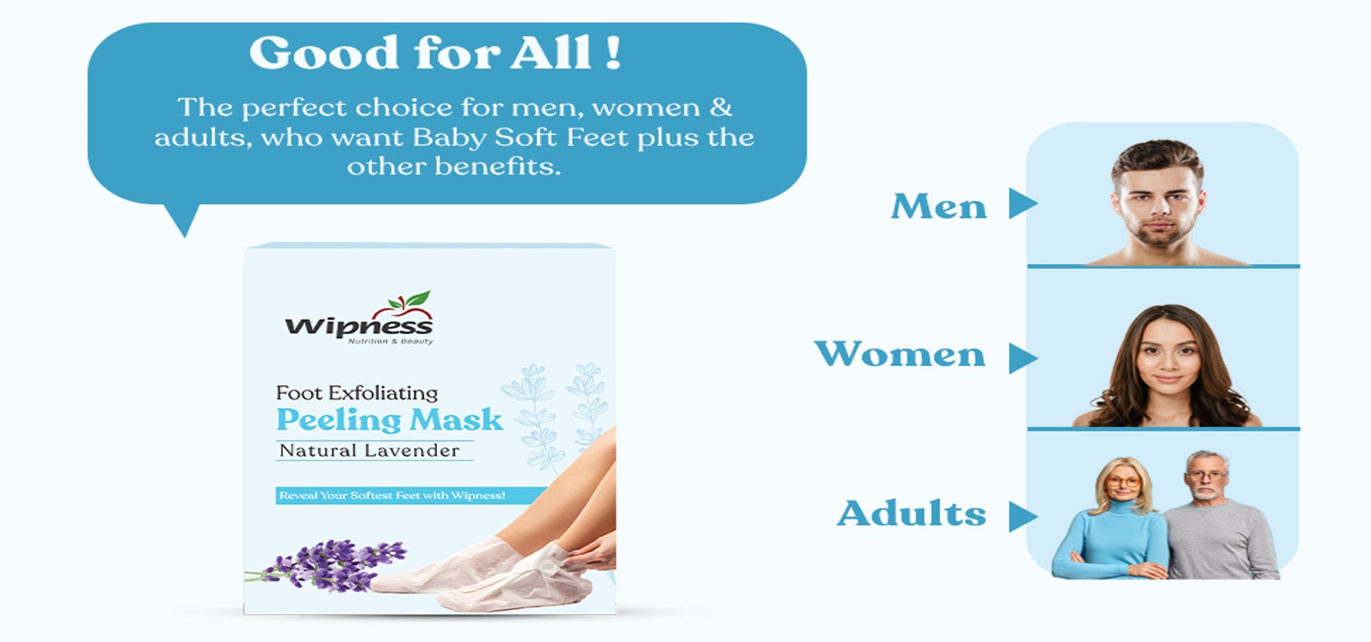 100% Natural Foot Peeling Mask Baby Soft Feet, Removes Dead Skin & Calluses